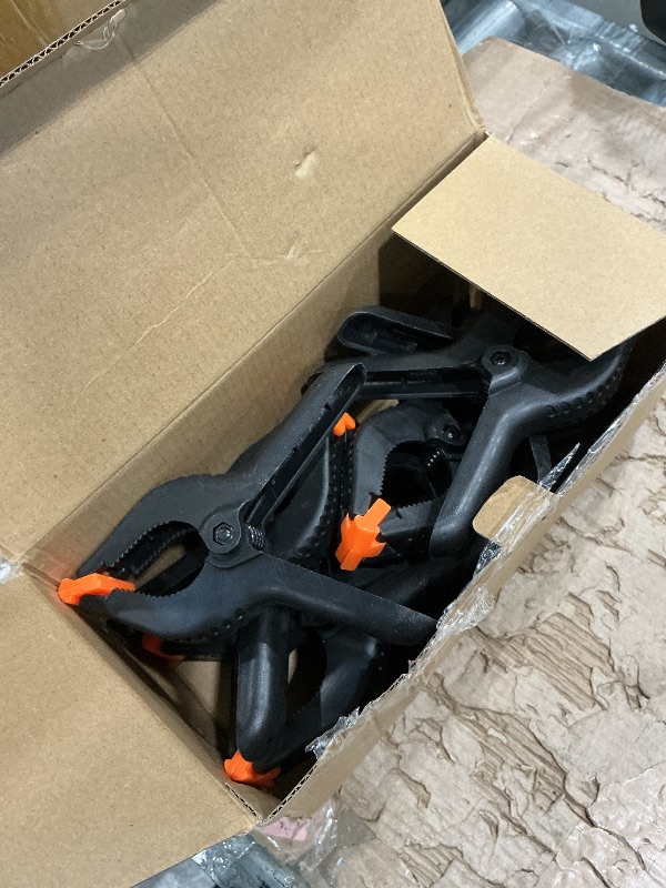 Photo 1 of 10 Pack 6 inch Plastic Spring Clamps, Black Heavy Duty Clips, Backdrop Clips, Plastic Clamps for Crafts, Backdrop Stand, Woodworking, Photography