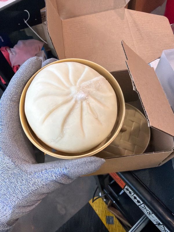 Photo 1 of **USED - MINOR DAMAGE**
Giant Dumpling Squishy Fidget Toy with Steamer Case - Jumbo Steamed Bun Sensory Stress Relief Ball - Novelty Desk Squeeze Anxiety Relief Gift for Adults & Teens (White)