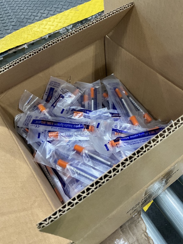 Photo 1 of 0.5ml 31G 5/16 Inch 8mm Syringe, Lab Syringes Individually Wrapped, Pack of 100