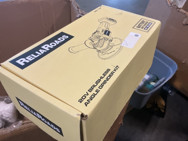 Photo 1 of ** SOLD FOR PARTS FINAL SALE *** *** NOT WORKING *** ReliaRoads 20V Brushless Cordless Angle Grinder 4-1/2 Inch, Compatible with DeWalt 20V MAX Battery, Metal Cutting Grinding Polishing Tool, Battery Not Included (Blackish Gray)