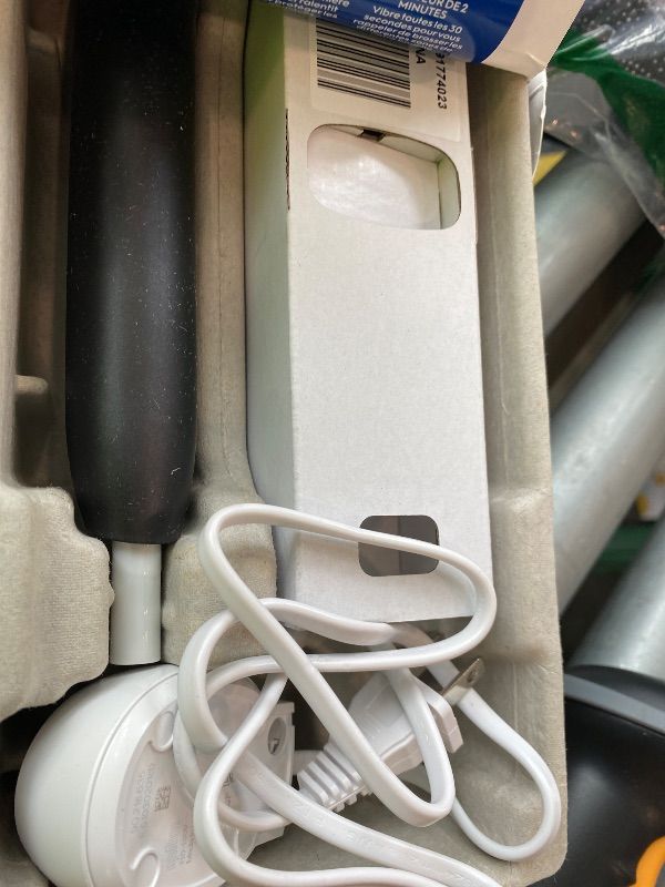 Photo 1 of **DAMAGED/MISSING PARTS**
Oral-B Rechargeable Electric Toothbrush, iO2 Starter Kit, 3 Cleaning Modes, Automatic Pressure Sensor to Protect Gums, 2 Brush Heads, Night Black