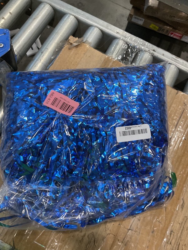Photo 1 of 10 Pack Blue Backdrop Curtain 3.2ft x 8.2ft Metallic Tinsel Foil Fringe Curtains Photo Booth Background for Birthday Party Decoration Baby Shower Engagement Wedding Christmas Decoration (Blue)