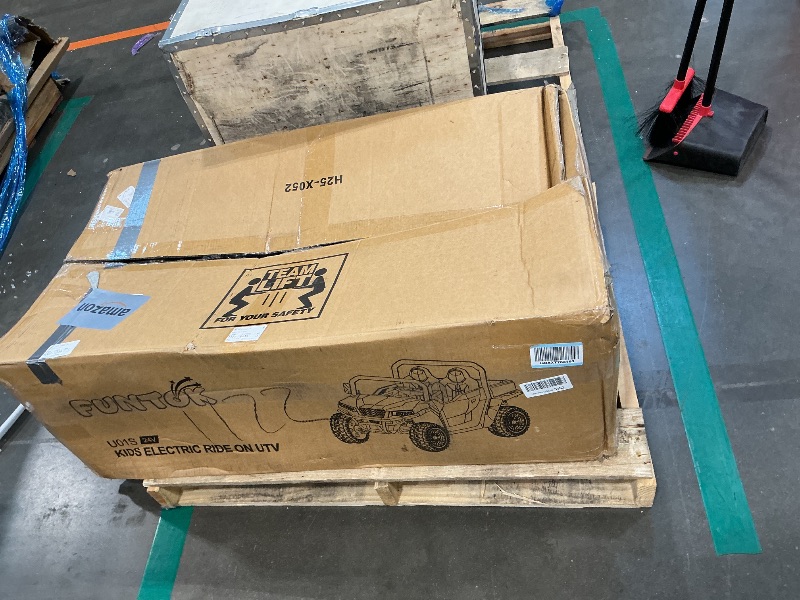 Photo 1 of *FOR PARTS ONLY*
FUNTOK 24V 2 Seater Ride On UTV Toys for Big Kids, XL 4WD Ride-on Dump Truck w/Remote Control, 4x200W Motors, Motorized Dump Bed, Soft Start, 5 MPH, Lights, Bluetooth, Drivable Cars for Kids Ages 3-8 NO CAR JUST WILL AND SEAT AND RAILING