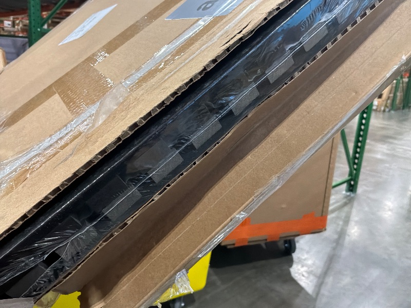 Photo 1 of ***DAMAGED PANEL*** SMARTSTANDARD 2 Pack 106" x 20.5" Wood Slat Wall Panels, Soundproof Wooden Wall Panels, Acoustic Wood Panels for Wall, 3D Fluted Wood Panels for Interior Wall Decor, Black Oak
