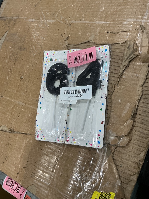 Photo 1 of **USED - MINOR DAMAGE**
64 Birthdy Large 2.76inch Black 64 Candle for 64th Birthday Decorations for Men Women, 64th Birthday Candle for 64 Year Old Birthday Anniversary Celebrations Supplies
