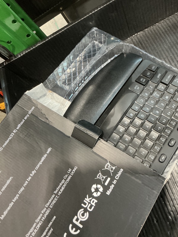Photo 1 of **UNTESTED**
SABLUTE Ergonomic Wireless Keyboard and Mouse Combo - Wave Keyboard with Soft Leather Wrist Rest, Resistant Keys, RGB Backlit Rechargeable Set for PC/Mac/Chromebook (Black)