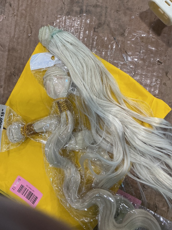 View 2 of #613 Bundles Blonde Body Wave Bundles Human Hair 14 16 18 Inch Double Weft Blonde Body Wave Human Hair Extensions For Women 50g/Bundle Total 150g
