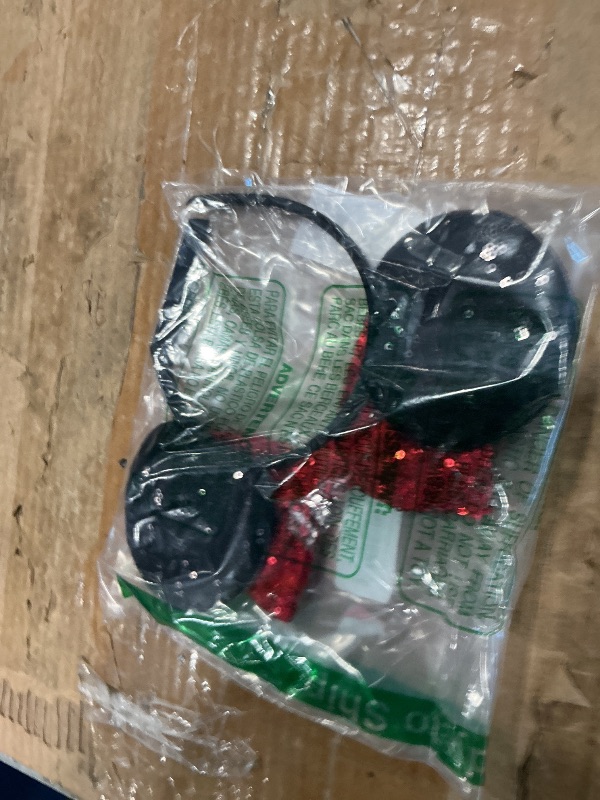 Photo 1 of **UNTESTED**
Eisyaa Mouse Ears Headbands, Sequin Pink Mice Ears for Women Girls, Shiny Bow Headband for Cosplay Costume Party Decorations (Black Red)