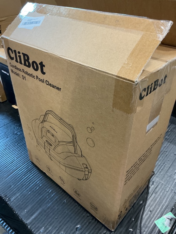 Photo 1 of **DIRTY**
CliBot S1 Cordless Pool Vacuum, Automatic Pool Cleaner Robot with 120 Min Runtime, Powerful Dual-Motor, Auto Park, 2 Cleaning Paths, for Above Ground Pools and Flat In-Ground Pools up to 850 Sq.Ft