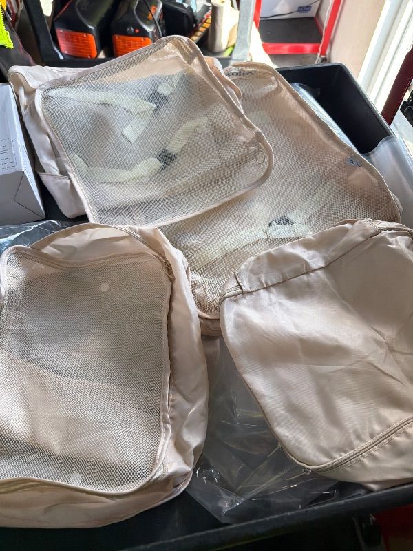 Photo 1 of ****SIMILAR****TRAVEL 6 Set Packing Cubes for Travel, Luggage Organizers with Shoe & Toiletry Bags, Lightweight Suitcase Organizer for Carry-On, Washable Laundry Bags (Beige)
**MISSING 2 PCS**