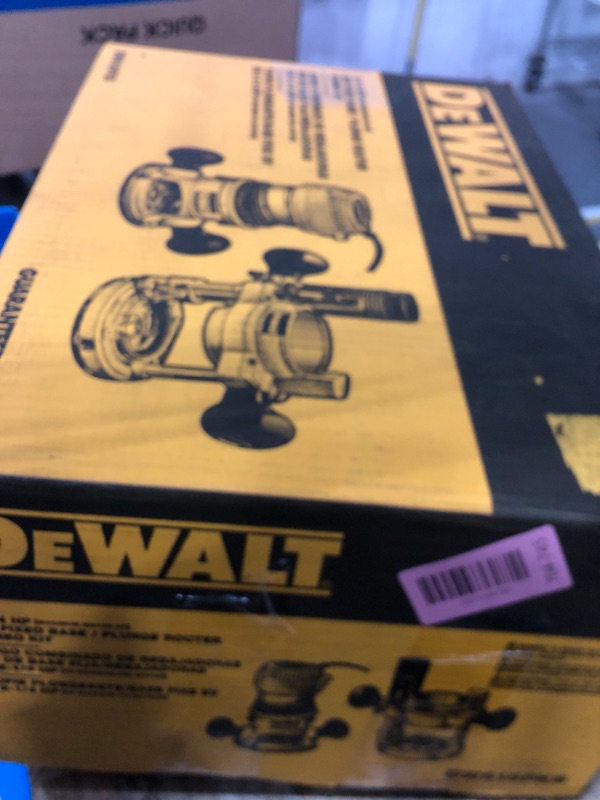 Photo 1 of **FACTORY SEALED** DEWALT Router, Fixed and Plunge Base Kit, Soft Start, 12-Amp, 24,000 RPM, Variable Speed Trigger, Corded (DW618PKB)