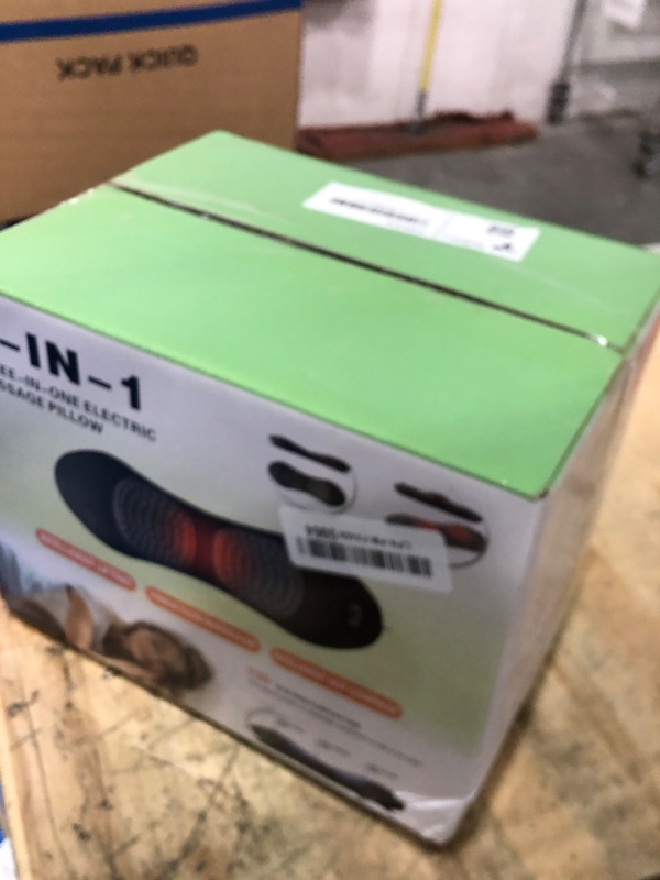 Photo 1 of **FACTORY SEALED** 3-in-1 Lumbar Support Pillow with Heat & Massage, Ergonomic Memory-Foam Lower Back Massager, Smart Air-Lift Inflation, for Car/Bed/Office Chair, Corded Electric with Adjustable Intensity & Timer