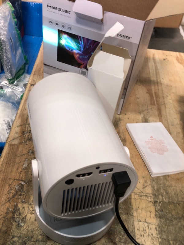 Photo 1 of ?Electric Focus?Magcubic Mini Projector 4K Support, Portable Projector with WiFi 6 and Bluetooth 5.4, Smart Proyector, 5W Soundbase Speaker, 180°Rotation for Home Theater
