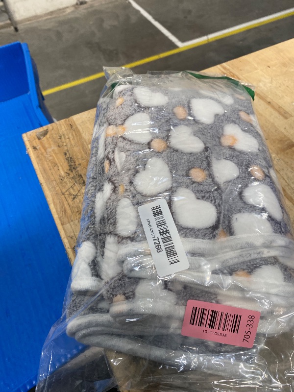 Photo 1 of 1 Pack 3 Puppy Blankets Super Soft Warm Sleep Mat Grey Cute Print Fluffy Fleece Pet Flannel Throw Dog Blankets for Small Dogs Cats,Star&Bone&Love-Medium(29"x20")