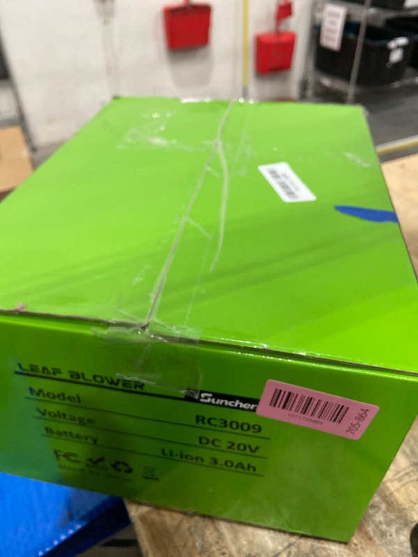 View 2 of **ITEMS FACTORY SEALED** Leaf Blower Cordless with 2 x 3.0Ah Battery and Charger, 680CFM 260MPH Electric Blower with 2 Speeds, 20V Handheld Leaf Cleaner for Lawn Care, Blowing Leaves, Dust, Snow, Gravel for Patio, Yard, Green