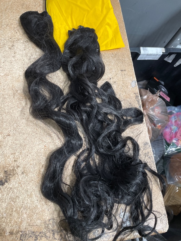 Photo 1 of #1B Natural Black Clip in Extensions Human Hair 26 Inch Natural Color Body Wave Clip in Seamless Extensions Human Hair Skin Weft Seamless Invisible Unprocessed Brazilian Virgin Remy Hair 120g