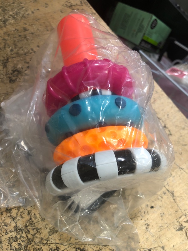 Photo 1 of **MISSING 4 PIECES**Sassy Stacks of Circles Stacking Ring STEM Learning Toy, Age 6+ Months, Multi, 9 Piece Set