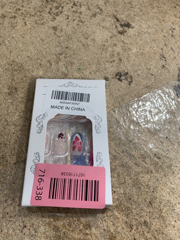 Photo 1 of *photo for reference**Almond Press on Nails Short Fake Nails with 5D Flower Charm Design Glossy White French Tips Acrylic Nail Turtle Shell Nail Press ons Reusable Cute Spring Summer False Nail for Women Manicure 30Pcs