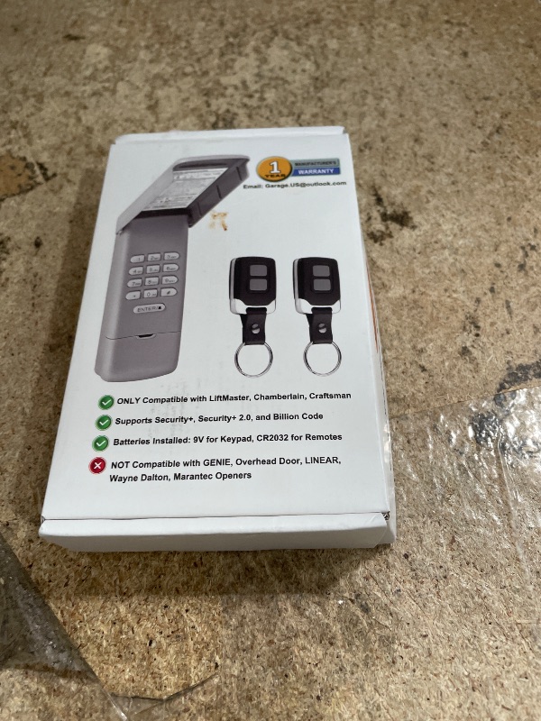 View 2 of **for parts only**Garage Door Opener Keypad with 2 Garage Door Opener Remote for Liftmaster Chamberlain Craftsman Remote Keypad 877MAX 893LM 893Max 971LM 371LM, Purple Yellow Red Orange Learn Button