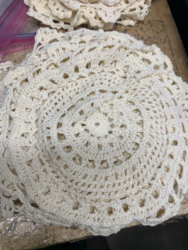 Photo 1 of Doilies Crochet Handmade Placemats Round Table Cloth Doily, 10 pack