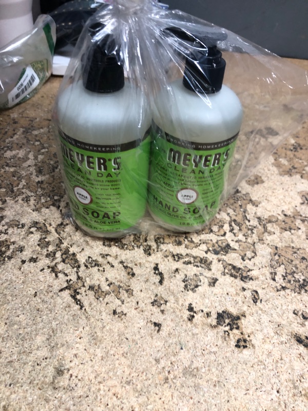 Photo 1 of **Only 2**MRS. MEYER'S CLEAN DAY Hand Soap, Made with Essential Oils, Apple, 12.5 fl. oz - Pack of 3