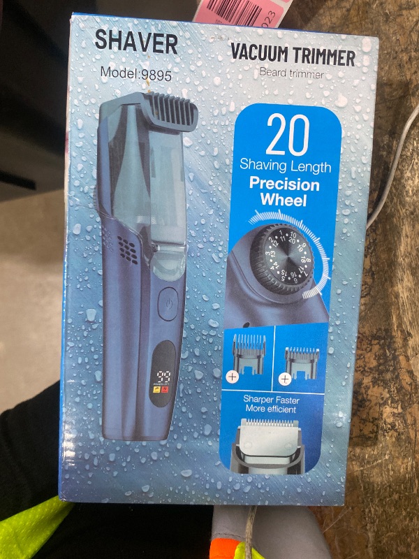 Photo 1 of (PRE-OPENED) Vacuum Beard Trimmer for Men with 20 Length and Styles Adjustable, Built-in Vacuum Trimmer for Mustache, Sideburns, Facial Hair, Rechargeable Mustache Trimmer