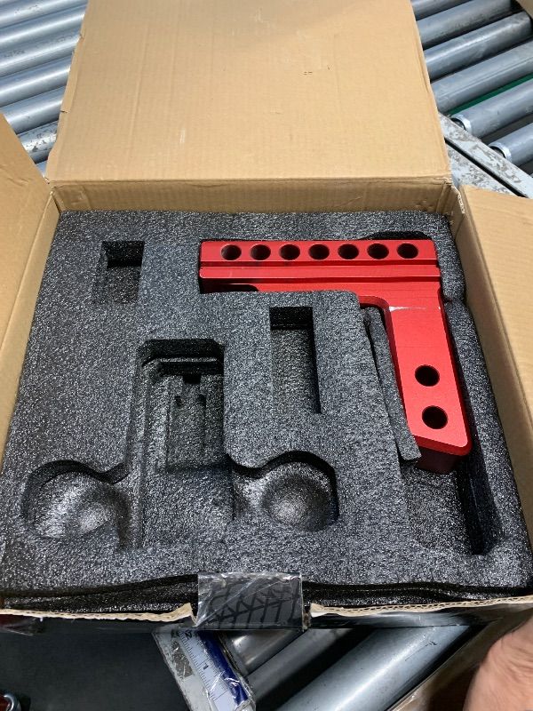 Photo 1 of ***MISSING PARTS = SEE NOTES***METOWARE Adjustable Trailer Hitch - Aluminum Tow Hitch Fits 2-Inch Receiver - Heavy Duty Drop Hitch with 8-Inch Drop/Rise for Truck (14,000 LBS GTW), Double Stainless Steel Locks & Hitch Pin, Red