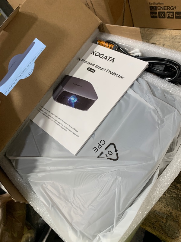 Photo 1 of [Short Throw/Built in Apps] Projector 4K with WiFi and Bluetooth, 2000ANSI TOF Auto Focus Keystone Smart Projector for Dolby Audio Home Theater Movie, Kogata Outdoor Projector Portable Ceiling Gray