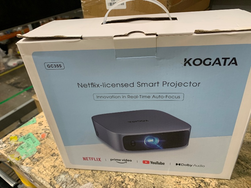 Photo 1 of [Short Throw/Built in Apps] Projector 4K with WiFi and Bluetooth, 2000ANSI TOF Auto Focus Keystone Smart Projector for Dolby Audio Home Theater Movie, Kogata Outdoor Projector Portable Ceiling Gray