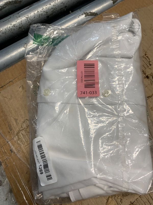 View 2 of **HAS A SMALL STAIN**Van Heusen mens Regular Fit Lux Sateen Stretch Solid Dress Shirt, White, 16.5 Neck 32 -33 Sleeve Large US