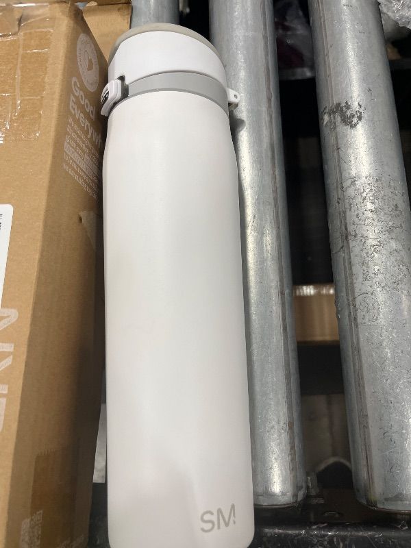 Photo 1 of ***DAMAGED - SEE NOTES/PICTURES***Simple Modern Mesa Loop Water Bottle with Covered Straw and Handle | 30oz Cup Holder Friendly Insulated Stainless Steel Bottles for Travel, Sports and School | Winter White