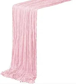 Photo 1 of  Cheesecloth Table Runner 10FT Light Pink Table Runner Boho Gauze Cheese Cloth Table Runners Long Rustic Sheer Table Decorations for Wedding

