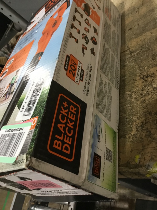 Photo 1 of (unfunctional batteries) BLACK+DECKER Cordless Leaf Blower with Battery and Charger 20V MAX, Electric Leaf Blower 130 mph Air Speed, Lightweight Design (LSW221)
