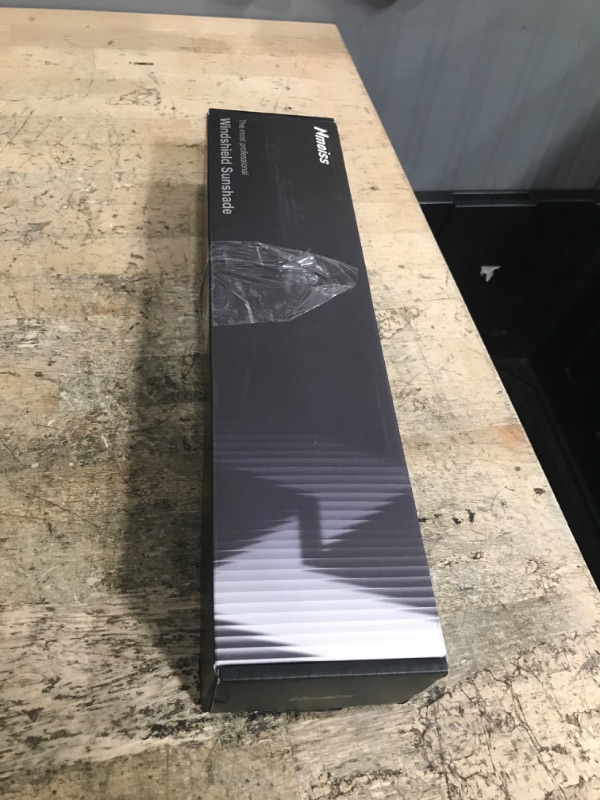 Photo 1 of [Upgraded] Nmoiss Windshield Sun Shade Umbrella - [Vinyl Coating Heat Shield] Protect Car from Sun Rays & Heat Damage Keep Cool and Protect Interior, Spring Structure Edge Medium 56" L x 31" W