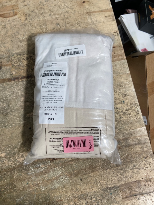 View 2 of (needs wash)Tommy Bahama - King Size Bedskirt, Soft & Smooth 100% Cotton Sateen Tailored Bedding, Lightweight Bedding with 15" Drop (Medium Beige)