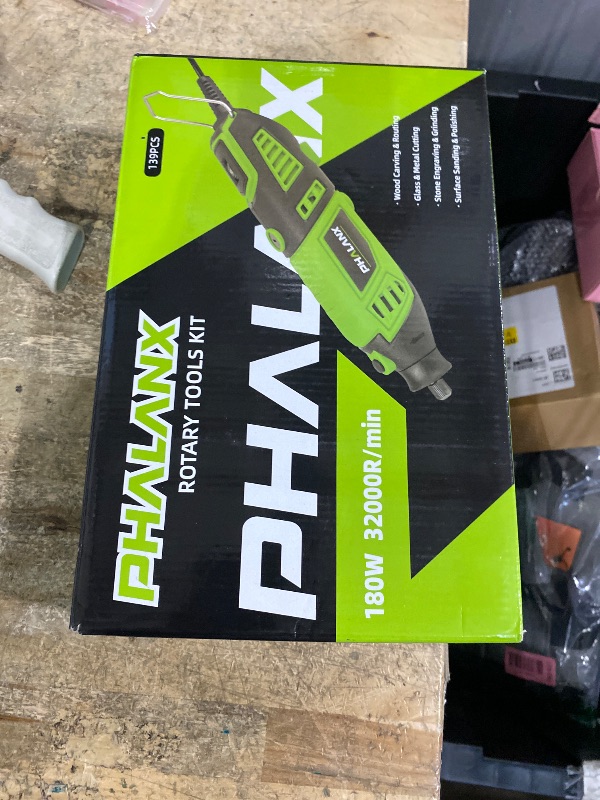 Photo 1 of **MISSING FUNNEL**180W Rotary Tool Kit, 1.5-Amp PHALANX 6 Variable Speed with Flex Shaft, 8000-32000RPM Multi-Tool& 139pcs Accessories Kit, Power Multiuse Set Prefect for Crafting Projects and DIY Creations…