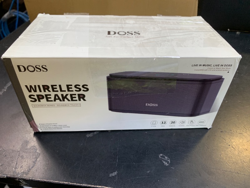 Photo 1 of DOSS SoundBox Touch Wireless Bluetooth Speaker-12W HD Sound with Rich Bass, IPX5 Waterproof, 20H Playtime, Handsfree, for Gatherings, Home, Office, Outdoor, Travel-Black