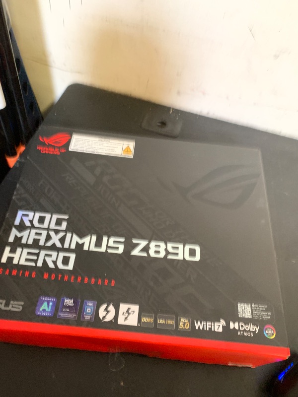 Photo 1 of ASUS ROG Maximus Z890 Hero Intel® Z890 LGA 1851 ATX Motherboard, Advanced AI PC-Ready, 22+2+1+2 Stages, DDR5, WiFi 7, 3X PCIe® 5.0 M.2, Thunderbolt™ 4, USB Type-C®, AI Overclocking/Cooling/Networking