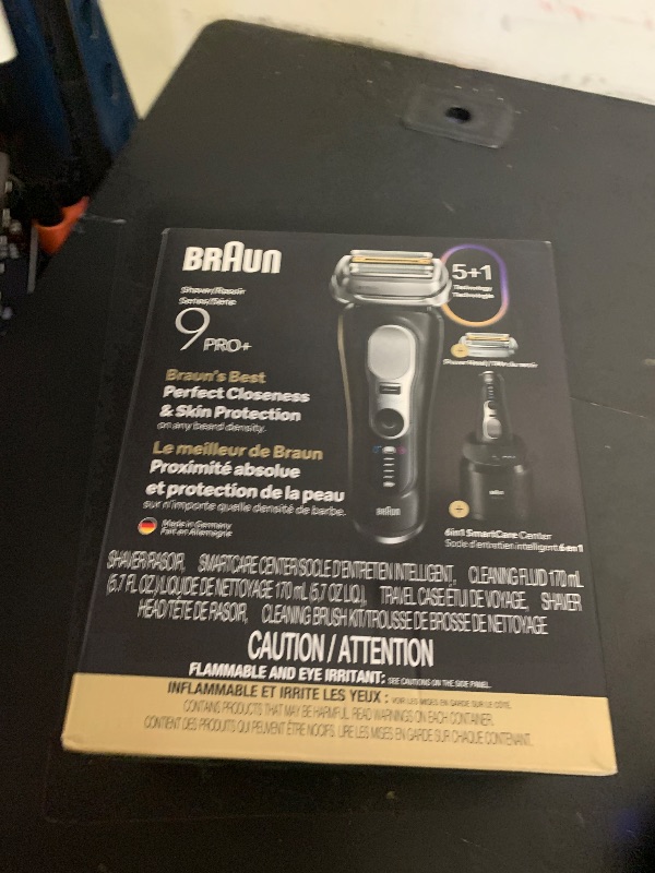 Photo 1 of Braun Series 9 PRO+ Electric Shaver, Pro SensoAdapt, 6in1 SmartCare Center, Wet & Dry Razor, 9660CCPS, Black