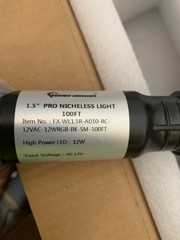 Photo 1 of Generalman Pool Lights for Inground Pool, Direct Replacement for Pentair GloBrite, 1.5 Inch LED Color Inground Pool & Spa Light, IP68 Waterproof, AC12V, 100 ft Cord