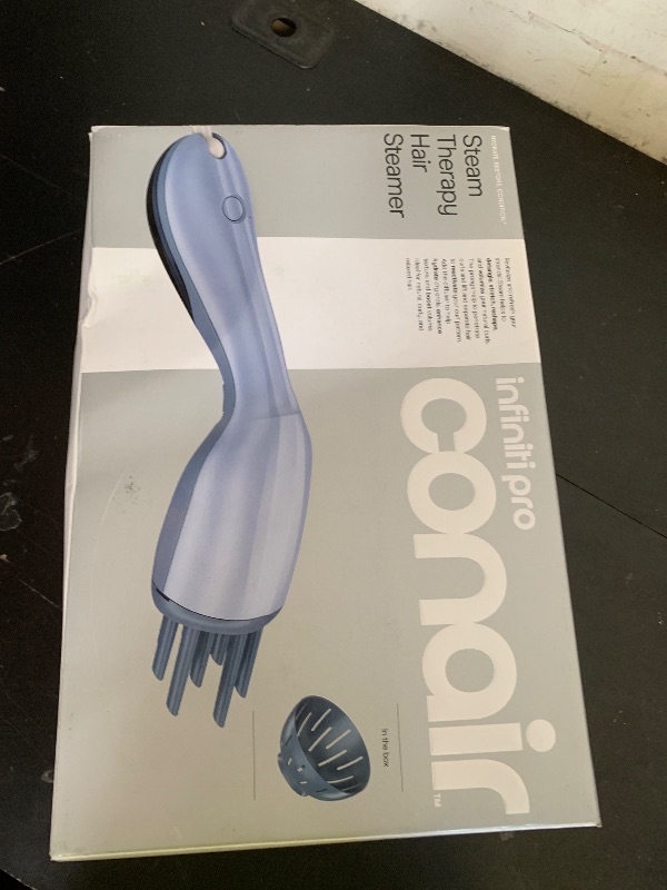 Photo 1 of Infiniti PRO by CONAIR Steam Therapy Hair Steamer, Portable Styling Tool with 7-Inch Diffuser Attachment, 30-Second Heat-Up, Penetrating Steam for Detangling, Reshaping, and Volumizing Curls, Blue