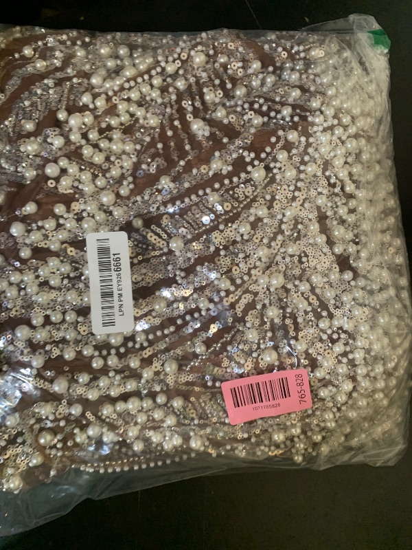Photo 1 of VOUIAO Women's Square Neck Sequin Beaded Mermaid Formal Evening Dress Spaghetti Strap Bodycon Prom Party Cocktail Maxi Gown Coffee Brown L