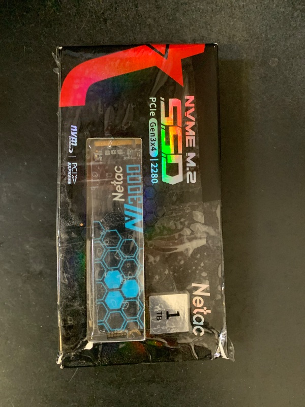 Photo 1 of Netac 1TB NVMe PCIe Gen3x4 M.2 Internal Solid State Drive Up to 3,100 MB/s with Aluminum Heatspreader 300TBW, Built for Gaming