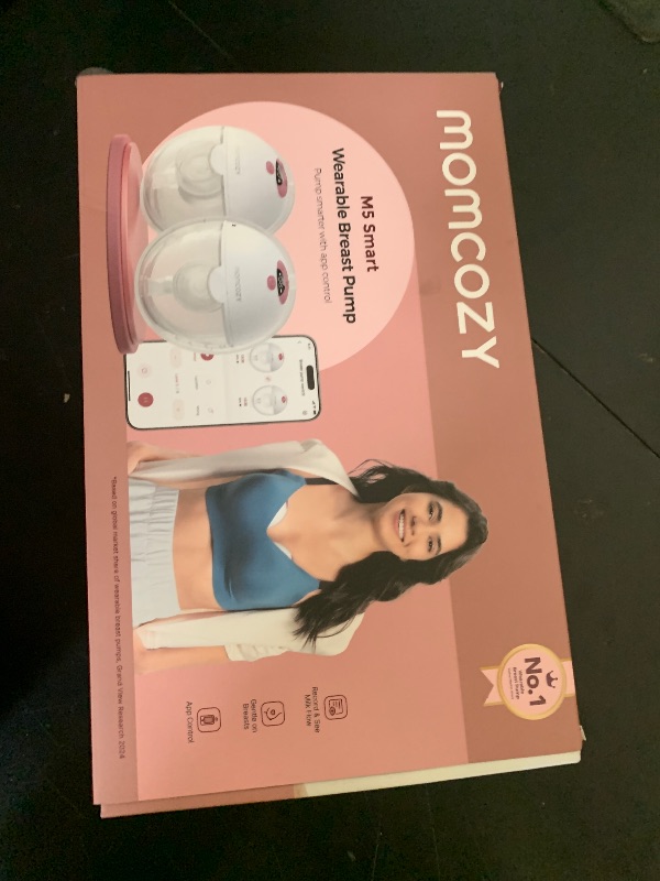 Photo 1 of Momcozy M5 Smart APP Controlled Wearable Breast Pump, Hands-Free Wireless Electric Pump, 3 Modes 9 Suction Levels, BPA-Free, Portable Lightweight, 24mm Flange, 2-Pack Cozy Red