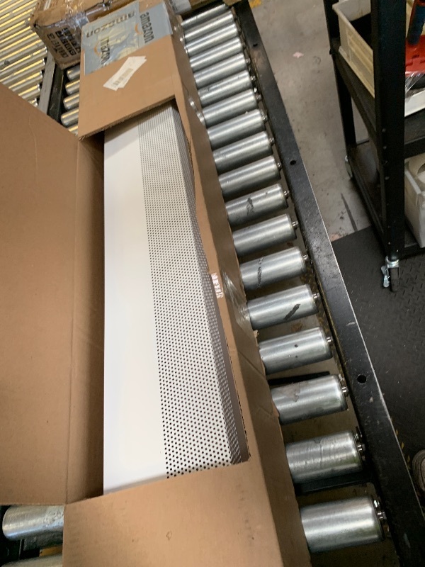 Photo 1 of Baseboarders Basic Series 6 ft (72in) Galvanized Steel Slip-On Baseboard Heater Cover + Left & Right Endcaps, Rust Resistant, White, for Hydronic Hot-Water Systems