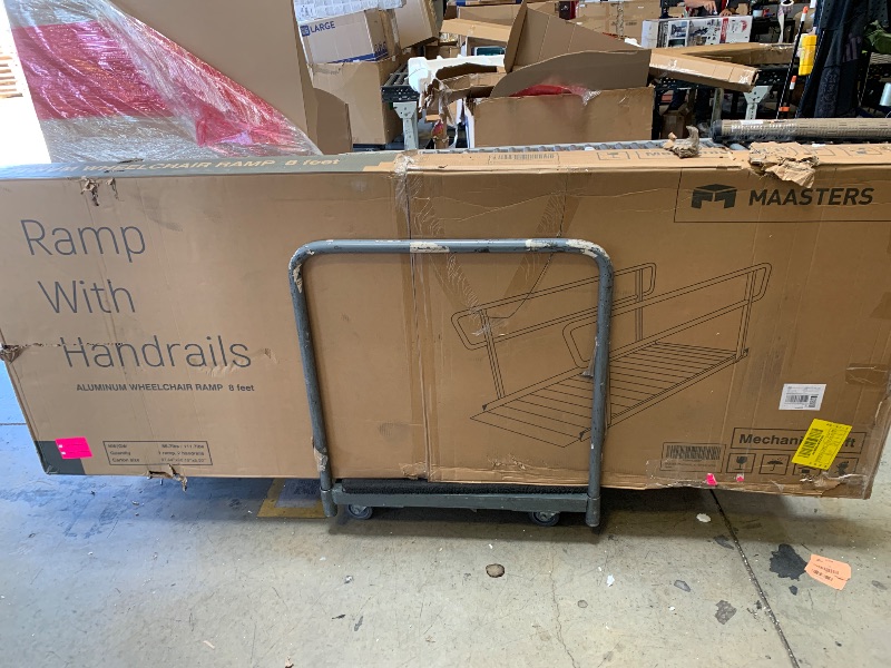 Photo 1 of MAASTERS 8 Foot Handicap Ramp with Handrails - Loading Capacity 850 lb - for Wheelchairs, Scooters, Walkers - Non-Slip Surface