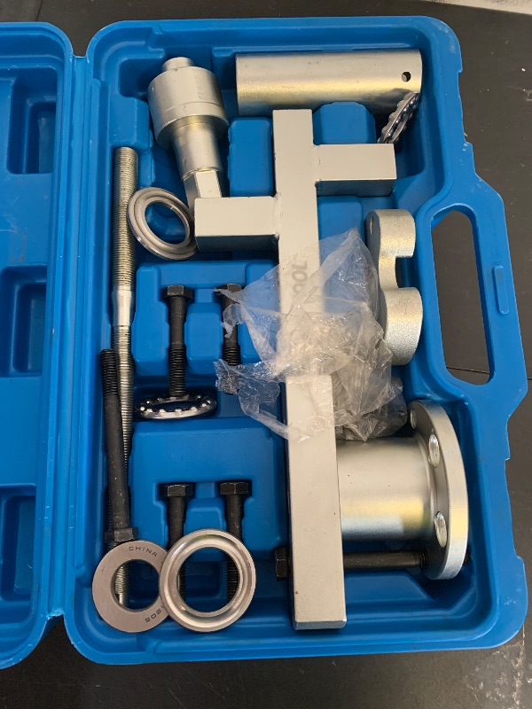 Photo 1 of DPTOOL Crankshaft Pulley Removal Install Tool Crankshaft Damper Remover Puller Compatible with Jaguar Land Rover 3.0 V6, 5.0 V8 303-1437 303-1438 303-1439 303-1440 303-1441