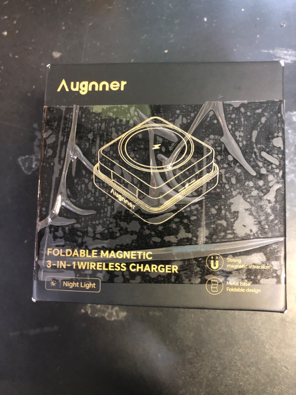 Photo 1 of ?2026 Upgraded?Wireless Charger 3 in 1, Foldable Wireless Charging Station with Night Light for Apple MagSafe Charger, Travel Magnetic Charger Stand, Nightstand Fast 15W Charging Station (20W Adapter)
