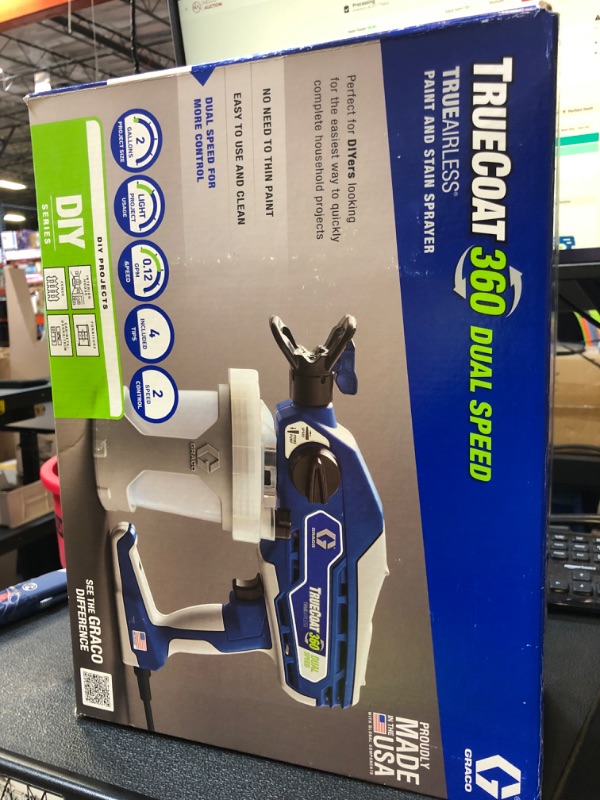 Photo 1 of Graco 26D281 TrueCoat 360 Dual Speed Paint Sprayer, Blue/White