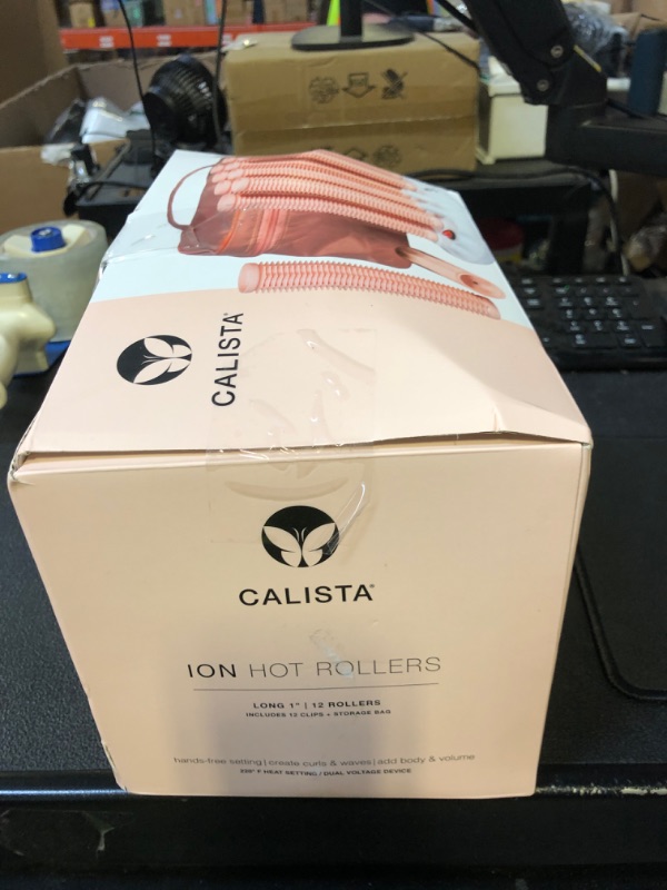 Photo 1 of CALISTA Ion Hot Rollers for Long Hair | Hair Roller Clips Included | Heats to 230°F | Dual Voltage | Add Hands-Free Curls, Waves, and Volume (Pink Sands, Long - 12)
